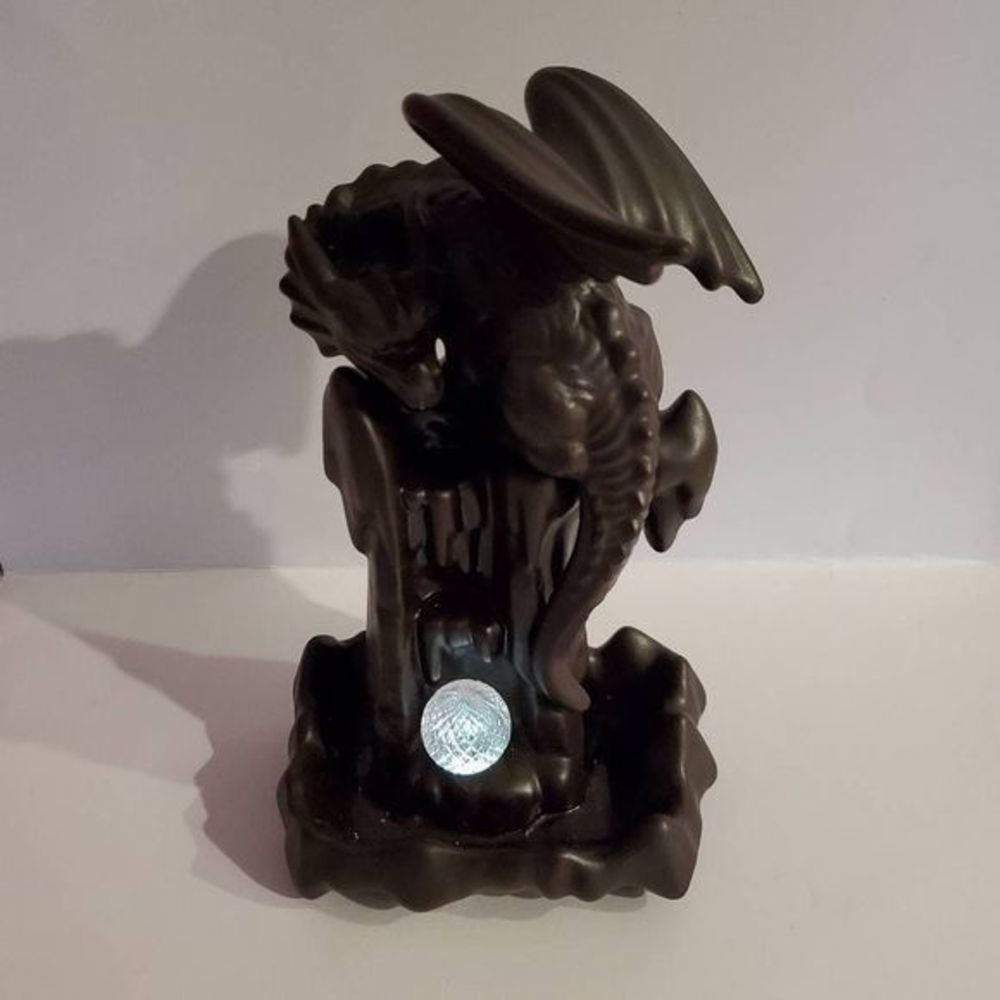 Dragon Backflow Incense Burner LED Color Changing Crystal Ball Ceramic Fantasy - Picture 9 of 10